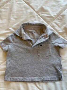 Vineyard Vines Light Gray Toddler Polo with Whale Logo